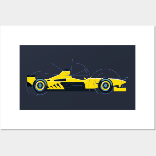 Yellow Formula 1 Car Posters and Art